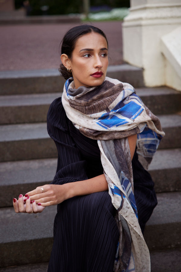 BEFORE THE CROWDS oversized wool scarf