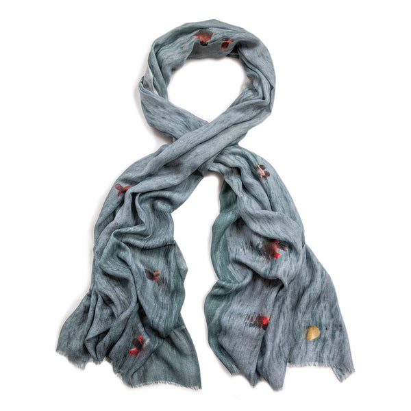 THE SWIMMERS skinny wool scarf